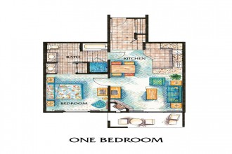 ONE BEDROOM CONDO SUITE - Room Plan